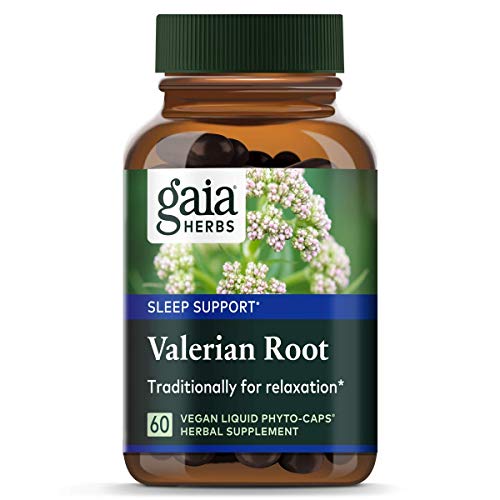 Product Cover Gaia Herbs, Valerian Root, Sleep Support, Non Habit Forming Herbal Sleep Aid, Melatonin Free, Vegan Liquid Capsules, 60 Count