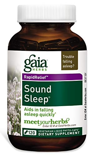 Product Cover Gaia Herbs, Sound Sleep, Sleep Support,  Non Habit Forming Herbal Sleep Aid, Kava Kava Root, Passionflower, Skullcap,  California Poppy, Organic, Melatonin Free, Vegan Liquid Capsules, 120 Count