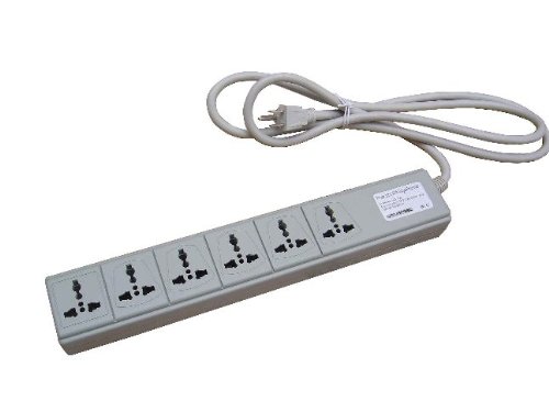 Product Cover VCT USP600 - Universal Power Strip 6 Outlets 100V to 220V/250V and 3500 Watts Built-in Universal Surge Protector with Window Shutters and Circuit Breaker for Worldwide Use