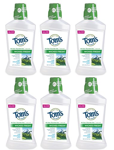 Product Cover Tom's of Maine Long Lasting Wicked Fresh Cool Mountain Mint Mouth Wash, 16 Ounce Bottles, Pack of 6