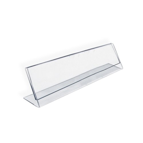 Product Cover Azar 112703 8-Inch Width by 2-Inch Height Horizontal Name Plate Acrylic Sign Holder, 10 Count
