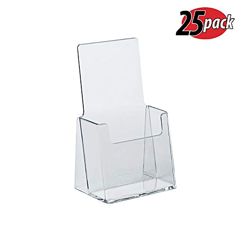 Product Cover Azar 252012 Clear Acrylic Trifold Literature Brochure Holder For Counter | Perfect For Pamphlets | Brochures | Menus | Promotions | Literature | Made In USA |