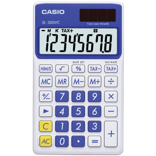 Product Cover Casio SL-300VC Standard Function Calculator, Blue