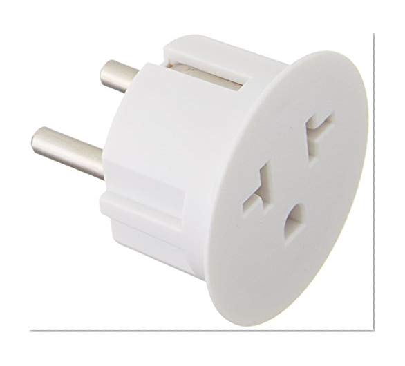 Product Cover 6PKSCHUKO Heavy Duty Grounded USA American to European German Schuko Outlet Plug Adapter - 6 Pack