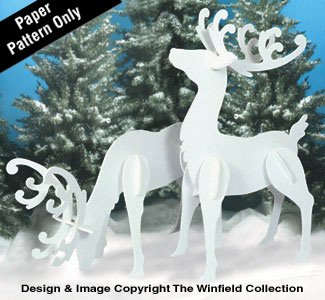 Product Cover Large Elegant Reindeer Woodcraft Pattern