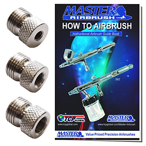 Product Cover Master Airbrush Brand Airbrush Fitting Conversion Adapters for Paasche, Badger & Aztec Airbrushes; Converts Threads Size to 1/8