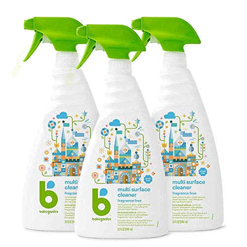 Product Cover Babyganics Multi Surface Cleaner, Fragrance Free, 32oz Spray Bottle (Pack of 3)