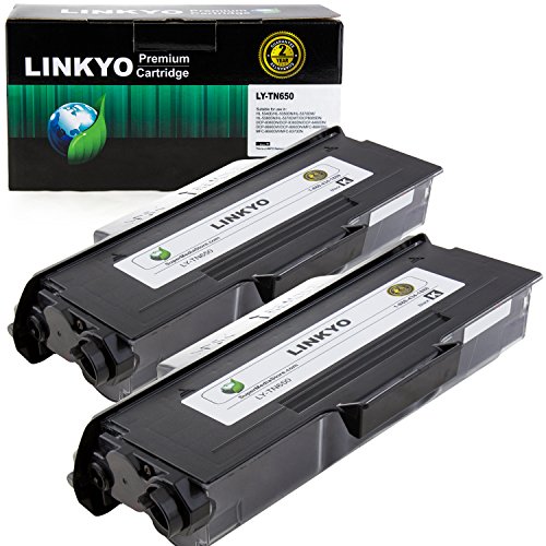Product Cover LINKYO Compatible Toner Cartridge Replacement for Brother TN650 TN-650 TN620 (Black, High Yield, 2 Pack)