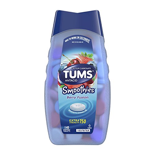 Product Cover TUMS Smoothies Berry Fusion Extra Strength Antacid Chewable Tablets for Heartburn Relief, 140 Tablets