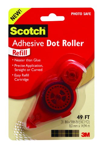 Product Cover Scotch Adhesive Dot Roller Refill, 0.31 x 49 Feet (6055-R)