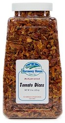 Product Cover Harmony House Foods Dried Tomato Dices (8 oz, Quart Size Jar) for Cooking, Camping, Emergency Supply, and More