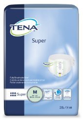 Product Cover TENA Super Brief, Medium, Heavy Absorbency Adult Diaper, Disposable, 67401 - Case of 56