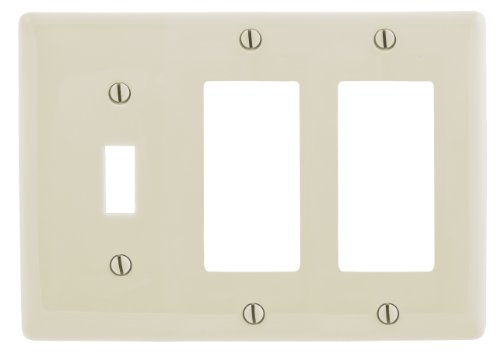 Product Cover Bryant Electric NP1262LA 3-Gang 1 Toggle 2 Decorator/GFCI Wall Plate, Light Almond