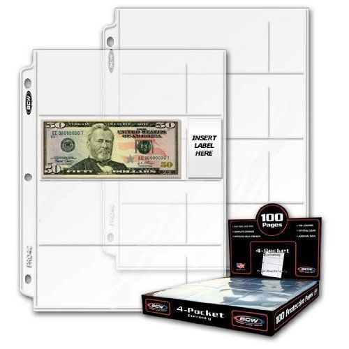 Product Cover BCW Pro 4-Pocket Currency Pages | Pocket Size 2-3/4