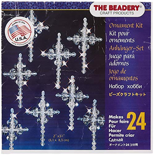Product Cover Beadery Holiday Beaded Ornament Kit, Crystal Crosses, 1.25-Inch, Makes 24 (BOK-5536)