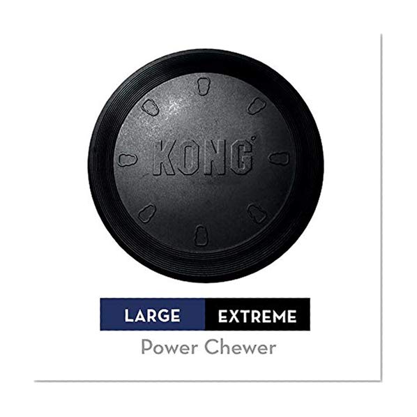 Product Cover KONG - Extreme Flyer - Durable Rubber, Soft Flying Disc for Power Chewers, Black - Large Dogs