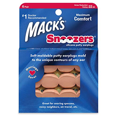 Product Cover Mack's Snoozers Silicone Putty Earplugs - 6 Pair - Comfortable, Moldable Silicone Ear Plugs for Sleeping, Snoring, Loud Noise & Traveling