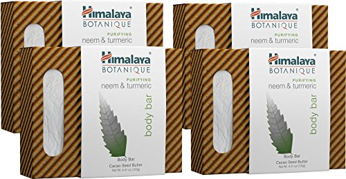 Product Cover Himalaya Botanique Purifying Neem & Turmeric Handcrafted Bar Soap, Free from Parabens, SLS, Phthalates, Artificial Colors and Artificial Fragrances, 4.41 oz (125 g) 4 PACK