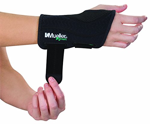 Product Cover Mueller Green Fitted Wrist Brace, Black, Right Hand, Large/Extra Large
