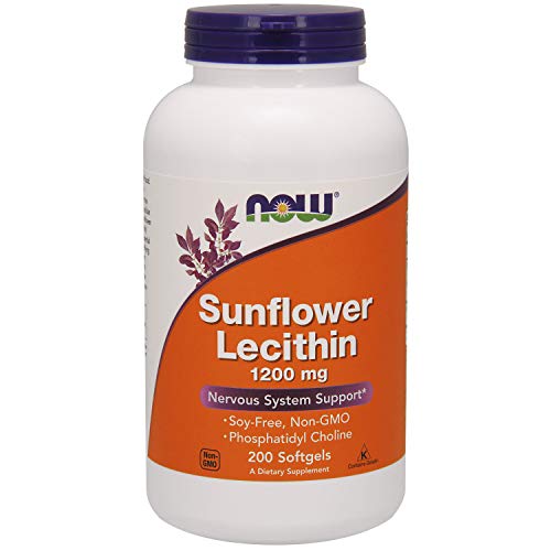 Product Cover NOW Supplements, Sunflower Lecithin 1200 mg with Phosphatidyl Choline, 200 Softgels