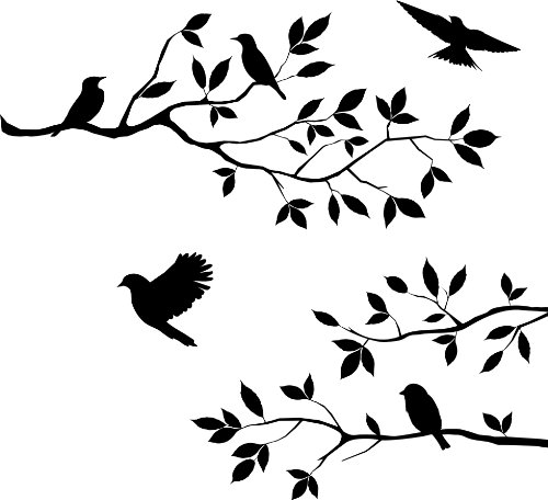 Product Cover Burnish Birds & Blossoms Vinyl Wall Decal, 16 x 24-Inches