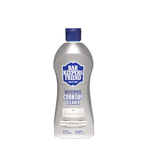 Product Cover Bar Keepers Friend Multipurpose Cooktop Cleaner (13 oz) - Liquid Stovetop Cleanser - Safe for Use on Glass Ceramic Cooking Surfaces, Copper, Brass, Chrome, and Stainless Steel and Porcelain Sinks