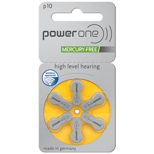 Product Cover Hearing Aid Battery Powerone size 10 made in Germany Genuine Pack