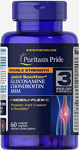 Product Cover Puritan's Pride Double Strength Joint Soother Glucosamine Chondroitin MSM Coated Caplets, 60 Count