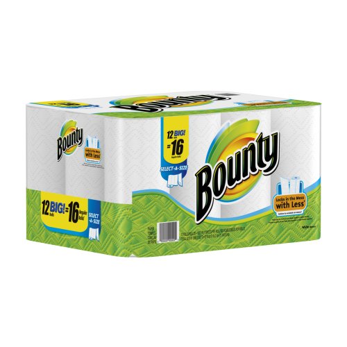 Product Cover Bounty Paper Towels, White, Big Rolls-12 ct (SELECT-A-SIZE)