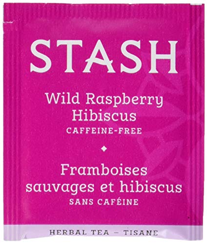 Product Cover Stash Tea Wild Raspberry Hibiscus Herbal Tea 100 Count Box of Tea Bags in Foil (packaging may vary) Individual Herbal Tea Bags for Use in Teapots Mugs or Cups, Brew Hot Tea or Iced Tea