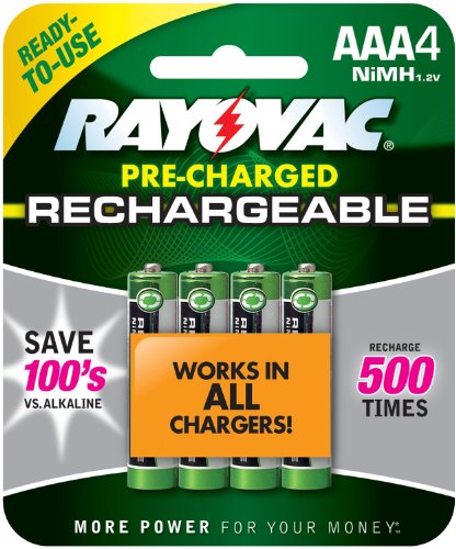 Product Cover Rayovac Rechargeable AAA Batteries, Rechargeable Triple A Batteries (4 Count)
