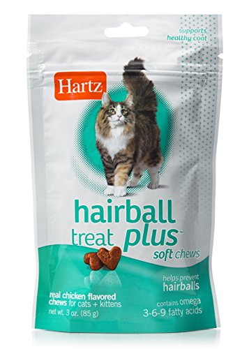 Product Cover Hartz Hairball Remedy Plus Chicken Flavored Soft Chews for Cats and Kittens