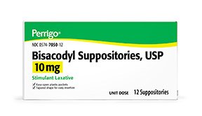 Product Cover Bisacodyl Suppositories USP 10 mg 12 Each