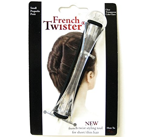 Product Cover Mia French Twister, Up-Do Hair Styling Tool, Bun Maker, Small Size for Short or Thin Hair, Clear, for Women, Girls, Dress Up, Brides PATENTED