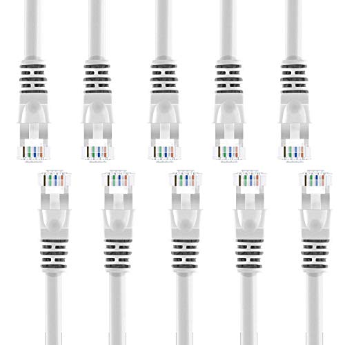 Product Cover GearIT 10 Pack, Cat 6 Ethernet Cable Cat6 Snagless Patch 7 Feet - Computer LAN Network Cord, White - Compatible with 10 Port Switch POE 10port Gigabit
