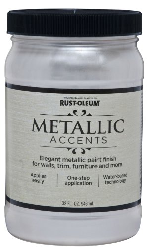 Product Cover Rust-Oleum 253610 Metallic Accents Paint, Quart, Sea Shell