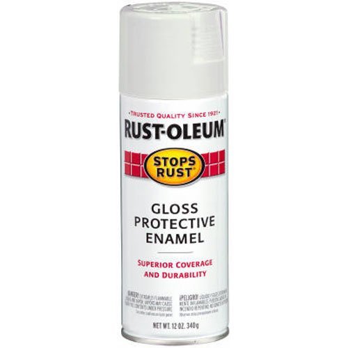 Product Cover Rust-Oleum 250702 Stops Rust Spray Paint, 12-Ounce, Gloss Pure White