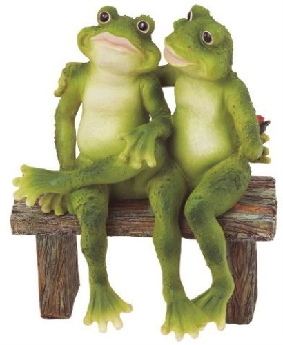Product Cover George S. Chen Imports SS-G-61040 2 Frogs on Bench Garden Decoration Collectible Figurine Statue Model