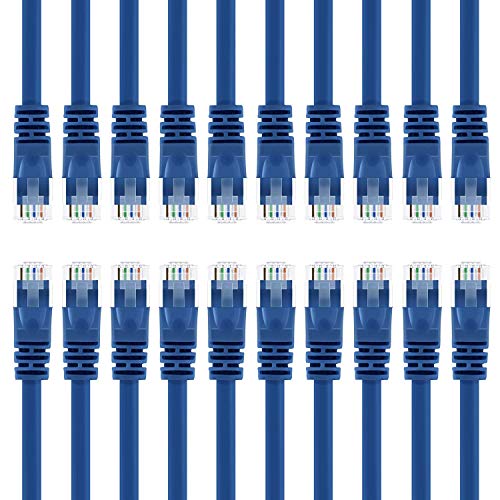 Product Cover GearIT 20 Pack, Cat 6 Ethernet Cable Cat6 Snagless Patch 10 Feet - Computer LAN Network Cord, Blue