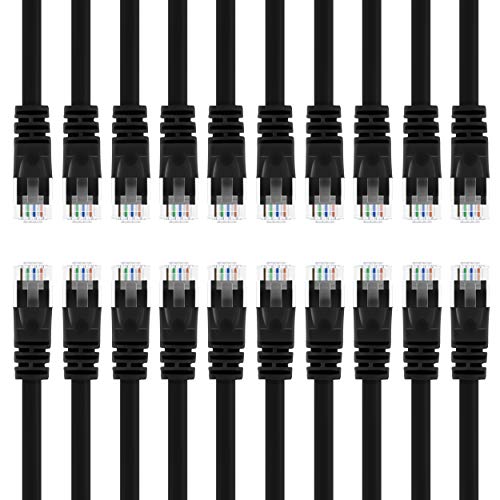 Product Cover GearIT Cat 6 Snagless Patch Ethernet Cable, 3 Feet (20 Pack) - Black