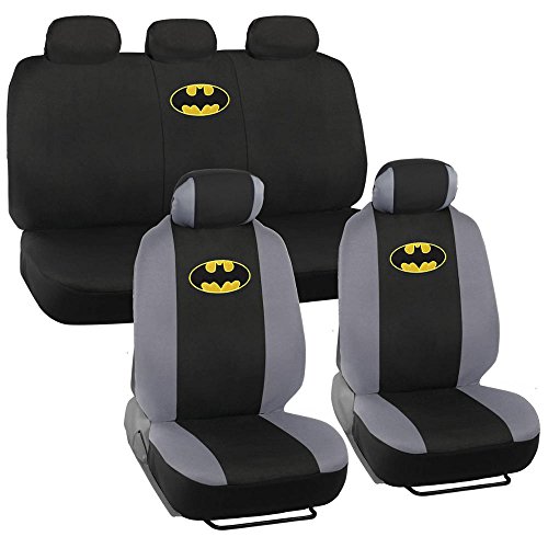 Product Cover 9pc Classic Batman Logo Low Back Seat Covers Bench Seat Cover