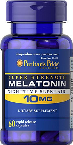 Product Cover Puritan's Pride Super Strength Melatonin 10mg Rapid Release Capsules, 60-Count