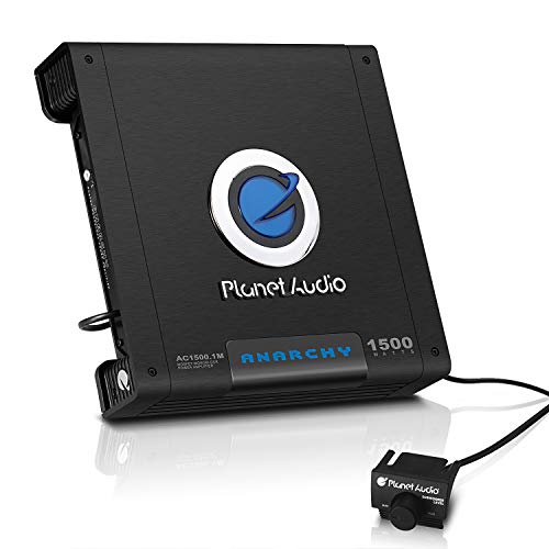 Product Cover Planet Audio AC1500.1M Monoblock Car Amplifier - 1500 Watts Max Power, 2/4 Ohm Stable, Class A/B, Mosfet Power Supply, Remote Subwoofer Control