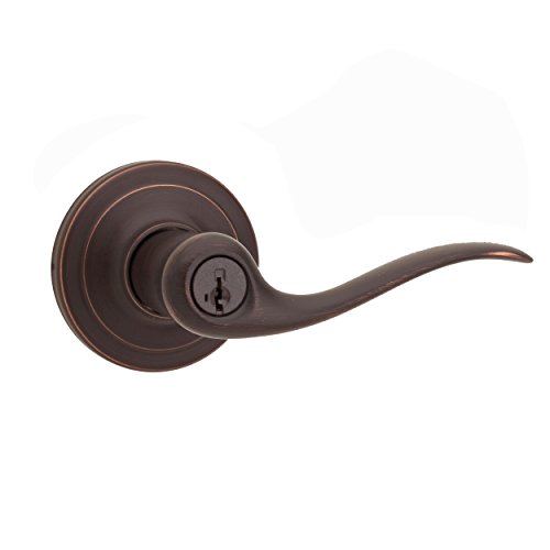 Product Cover Kwikset Tustin Entry Lever featuring SmartKey in Venetian Bronze