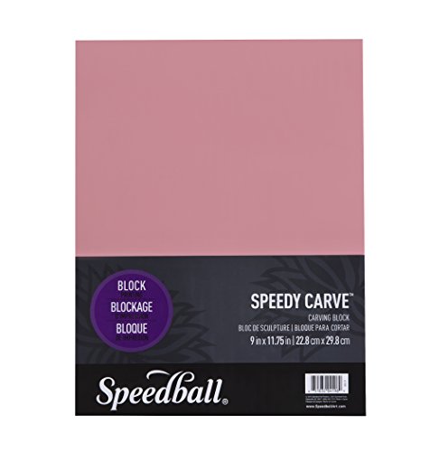 Product Cover Speedball 4196 Speedy-Carve Block Printing Carving Block - Soft, Easy Carve Surface - 9 x 11-3/4 Inches, Pink