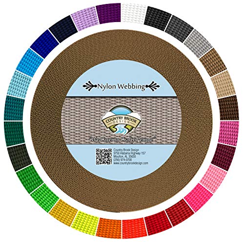 Product Cover Country Brook Design - Durable 1 Inch Heavy Nylon Webbing - 29 Vibrant Colors (Coyote Tan, 10 Yards)