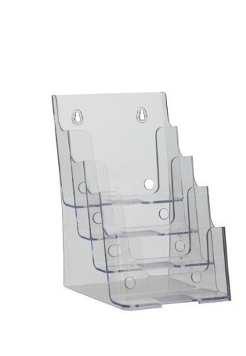 Product Cover Source One 6 Inch Wide 4 Tier Booklet Size Clear Brochure Holder - Medium