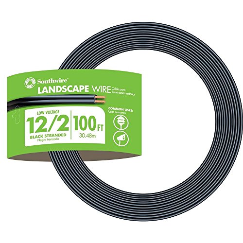 Product Cover Southwire 55213443 100-Feet 12-Gauge 2 Conductor 12/2 Low-Voltage Underground Direct Burial Landscape Lighting Cable, Black