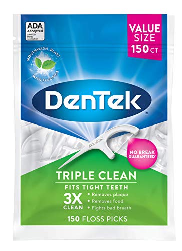 Product Cover DenTek Triple Clean Floss Picks | No Break Guarantee | 150 Count