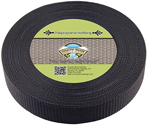Product Cover Country Brook Design - 1 1/2 Inch Black Heavy Polypro Webbing, 25 Yards
